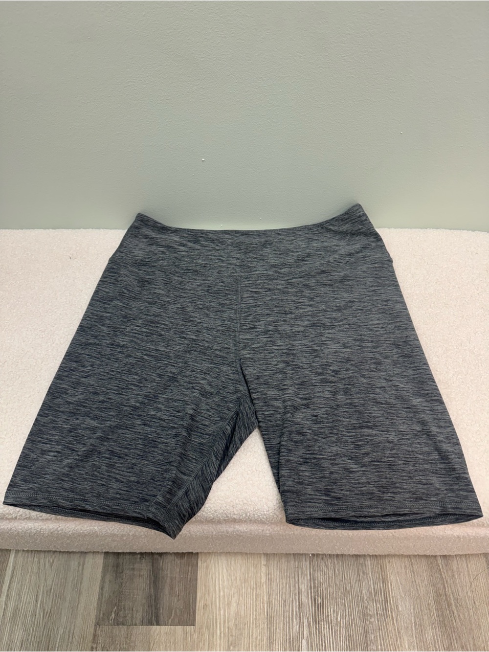 Women's High-Rise Gray Heather Bike Shorts - Buttery Soft